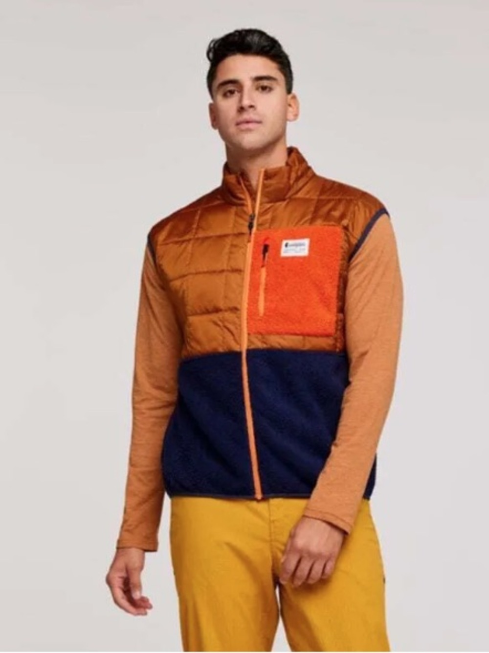 cotopaxi Men’s Orange Blue Puffer Trico Hybrid Vest w/ Chest Pocket Size: Medium
